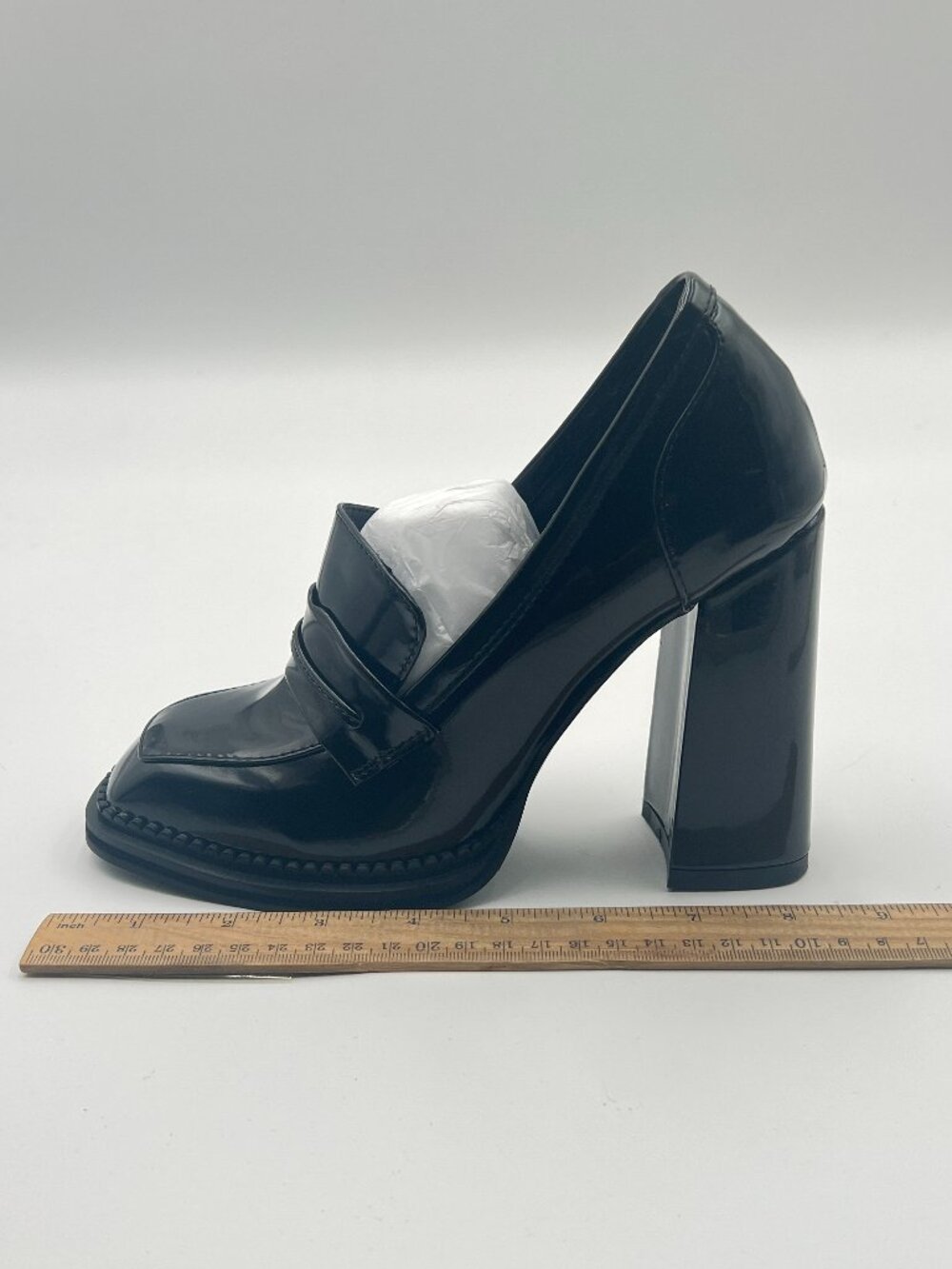 FOWT Dressy High Block Heels Loafers for Women Classical Square Toe Pumps